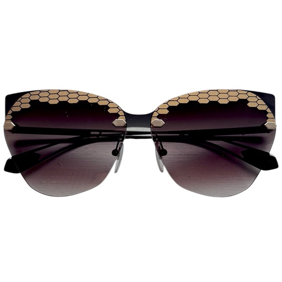 EUC BVLGARI Patterned Sunglasses Cat Eye Retail $480.00 - Picture 1 of 11